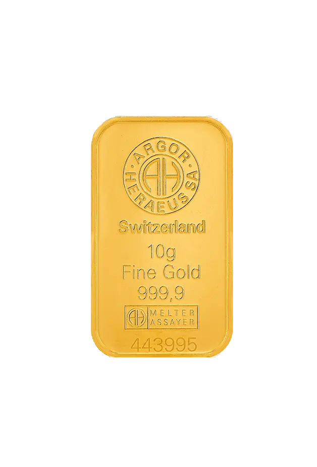 10g 9999 gold - Switzerland - Minted Bar 