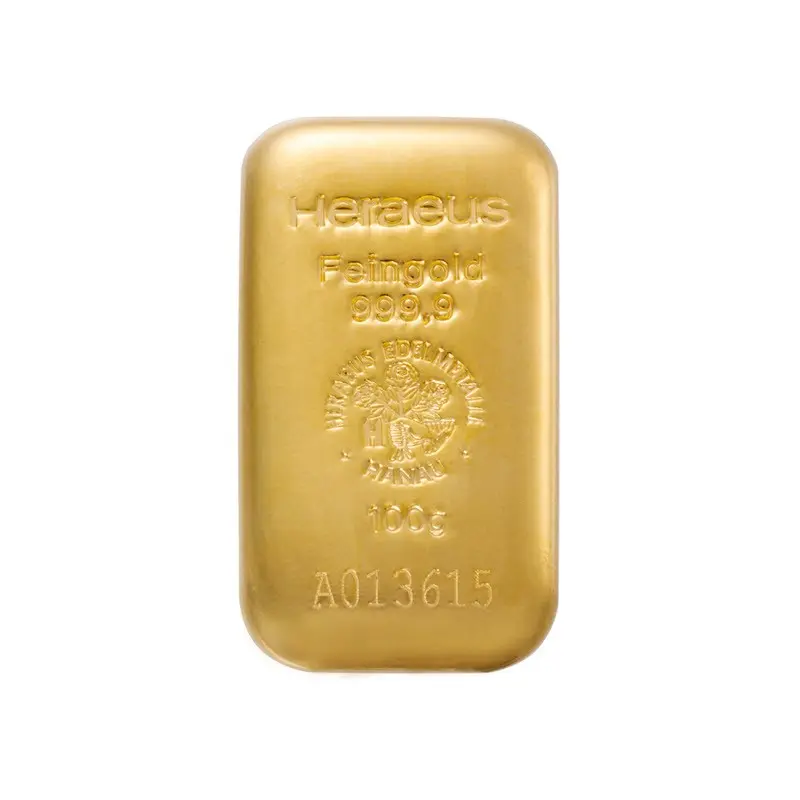 100克 - 9999 黄金 - 铸造金条