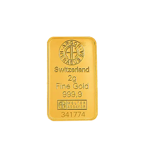 2 - 克 9999 千足金(瑞士)鑄造金條