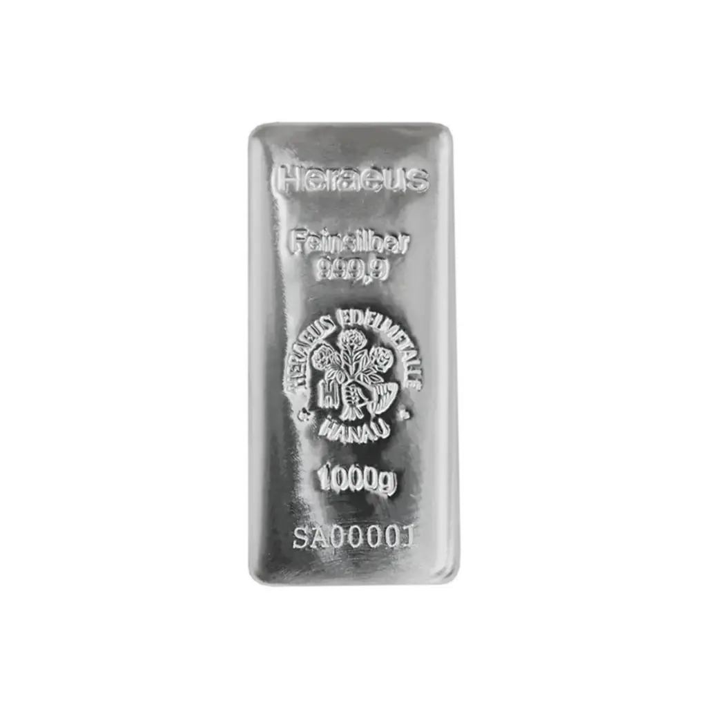 1kg - 9999 Silver- Cast Bar - Heraeus (HK)