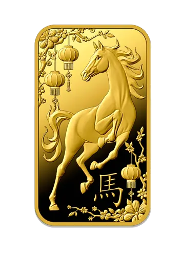 1oz - 马年限量版 9999 千足金(瑞士)铸造金条