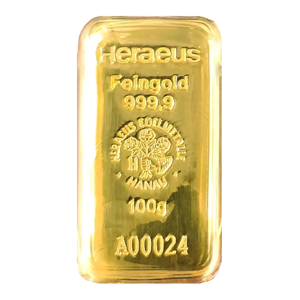100g - 9999 Gold - Cast Bar - Hong Kong Tamper-proof