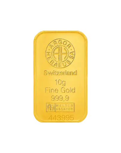 [10g_gold_Heraeus_Swiss_mint] 10 克 - 9999 千足金(瑞士)铸造金条 