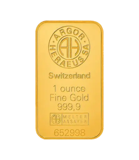 [1oz_gold_Heraeus_Swiss_mint] 1oz - 9999 Gold - Switzerland - Minted Bar