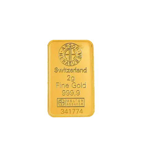 [mint_2g_eu] 2 克 9999 千足金(瑞士)鑄造金條