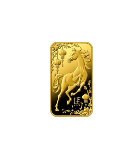 [1g_gold_Heraeus_Swiss_horse] 1克 馬年限量版 9999 千足金(瑞士)鑄造金條