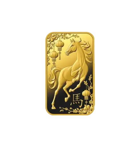 [5g_gold_Heraeus_Swiss_horse] 5克 马年限量版 9999 千足金(瑞士)铸造金条