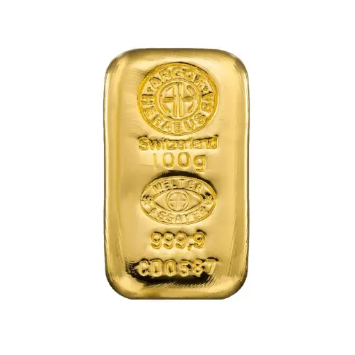 [bar_100g_eu] 100克 - 9999 千足金（瑞士）鑄造金條