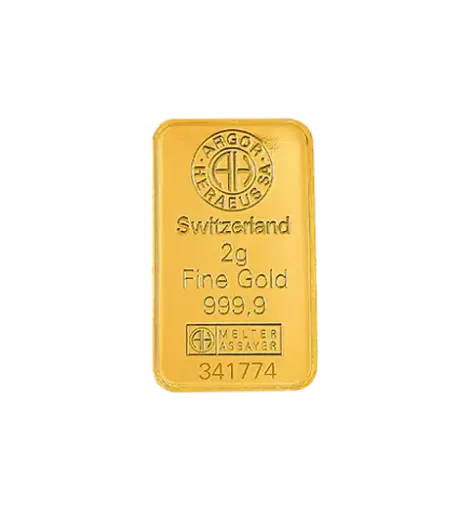 [2g_gold_Heraeus_Swiss_mint_kinebar] 2 克 - 9999 千足金(瑞士)鑄造金條 - 幻彩鐳射 Kinebar