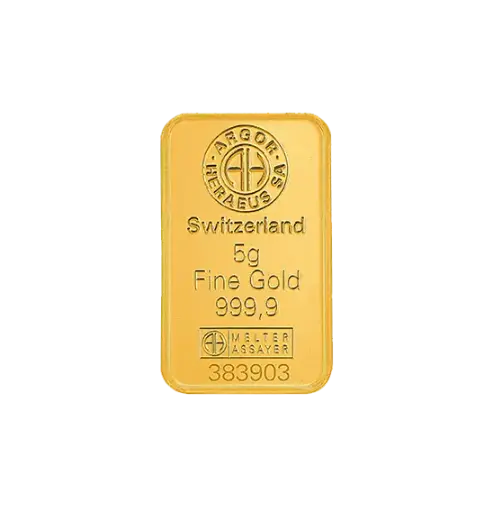 [5g_gold_Heraeus_Swiss_mint_kinebar] 5克 - 9999 千足金(瑞士)铸造金条 - 幻彩镭射 Kinebar
