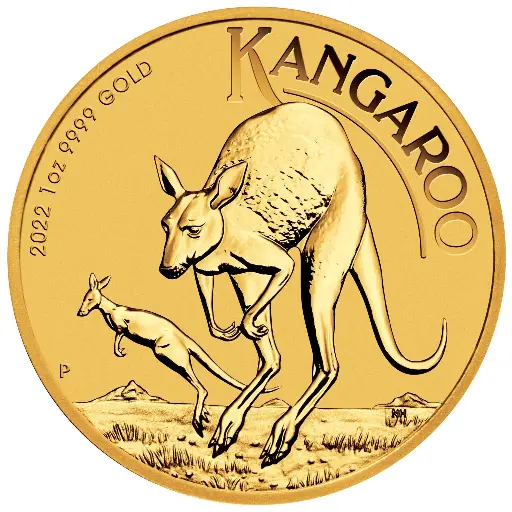 [1oz_gold_kangaroo_2022_coin] 1盎司 2022 澳洲袋鼠 - 最後的伊利沙伯女王 - 9999 金幣 - 澳洲柏斯鑄幣廠
