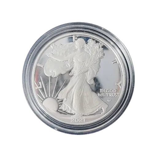 [1oz_silver_eagle_2021_coin_mint] 1盎司 - 2021年 - 美國鷹揚銀幣 - 全新狀態