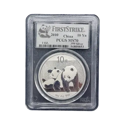 [1oz_silver_panda_2010_coin] 1oz - 2010 - Chinese Panda - PCGS MS70 certified