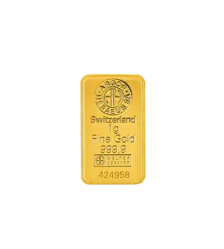[1g_gold_Heraeus_Swiss_mint_kinebar] 1g - 9999 gold - Switzerland - Minted Bar - Kinebar 